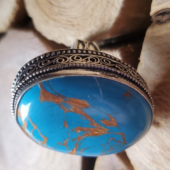 New Copper Turquoise 925 Silver Ring. - Picture 3 of 8